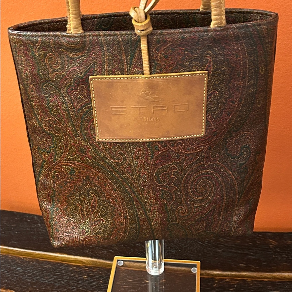 Etro Paisley Mini Tote in Brown, Green and Burgundy
Made in Italy